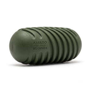 Amado Pet Shop Botanica Ribbed Cylinder Dog Chew Toy - Durable Green Dental Teether & Fetch Log