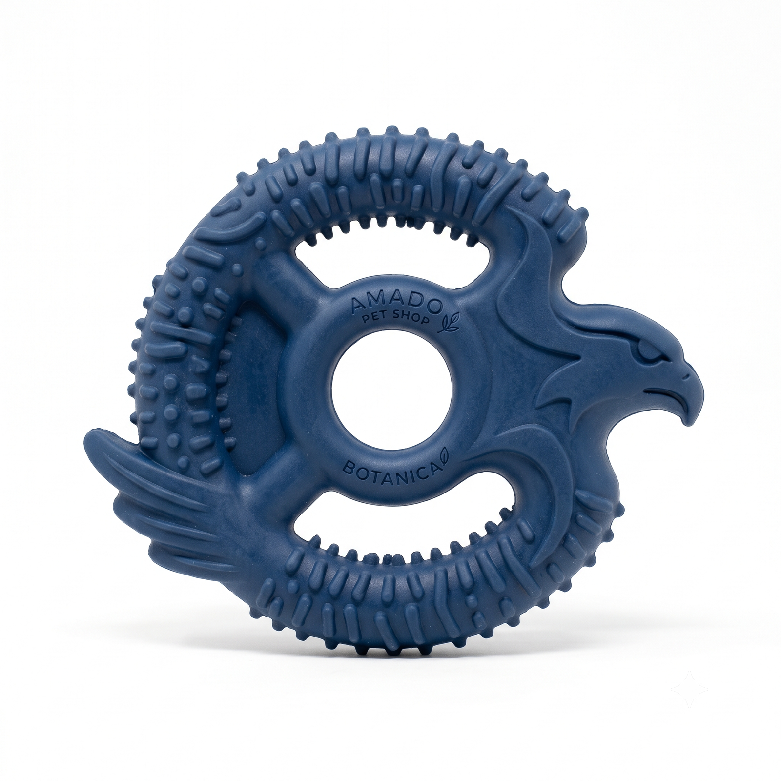 Amado Pet Shop Botanica Eagle Ring Dog Chew Toy - Durable Blue Dental Teether for Aggressive Chewers - Image 2